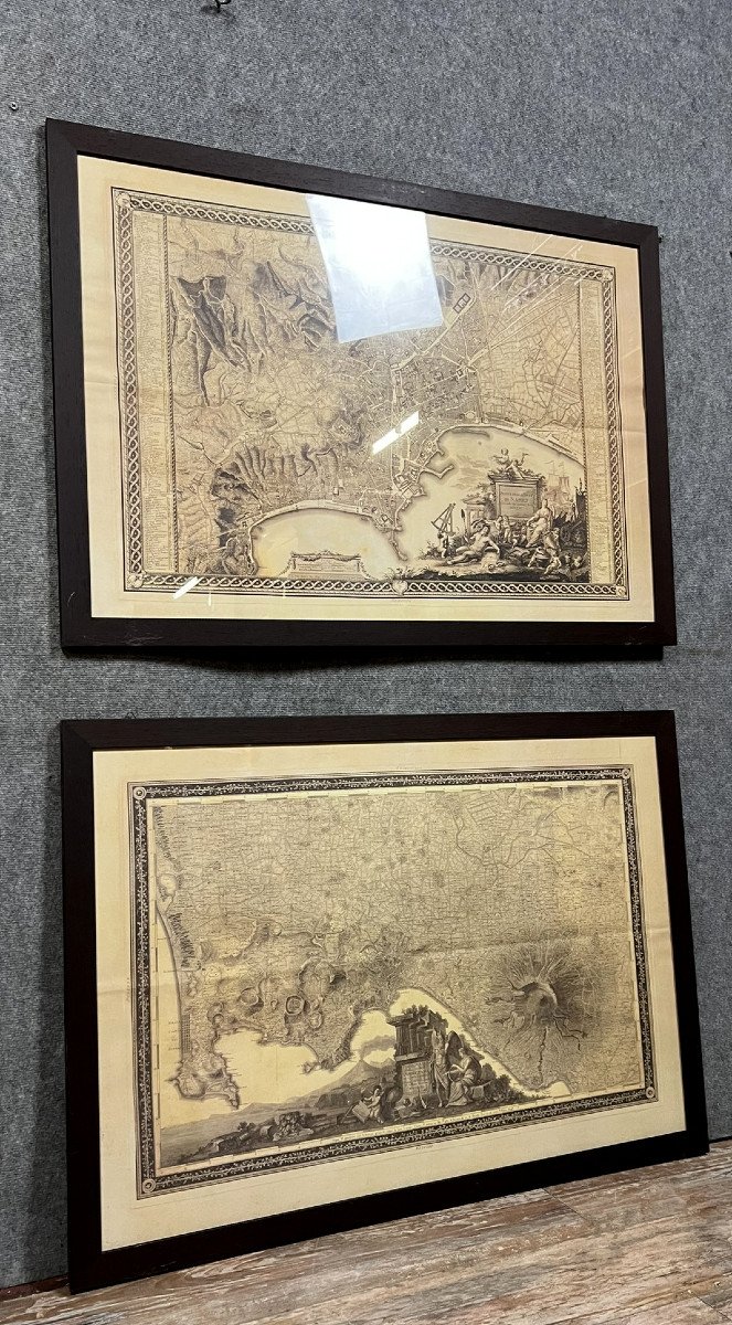 Two Large Geographical Maps Of Naples And Surrounding Areas, 19th Century (a) -photo-1