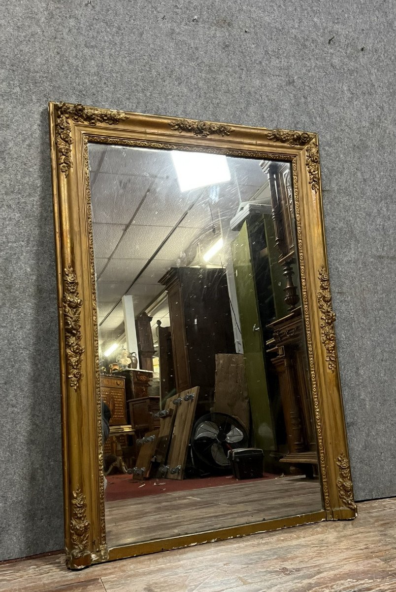 Empire Period Mirror In Wood And Gilded Stucco -photo-1