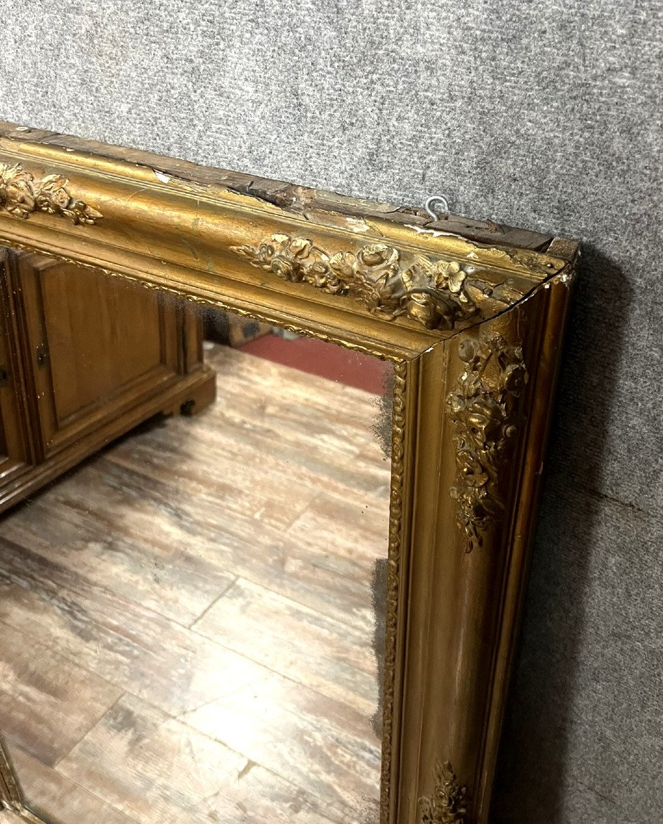 Empire Period Mirror In Wood And Gilded Stucco -photo-3