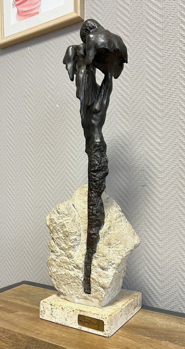 Joseph Bofill (1942, Barcelone): Sculpture Volume En Bronze Intitulée "évolution"   -photo-2