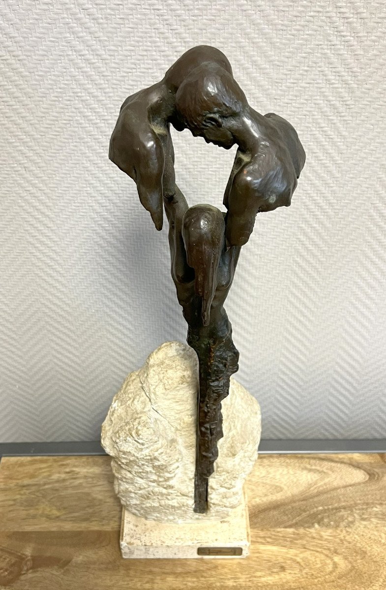 Joseph Bofill (1942, Barcelone): Sculpture Volume En Bronze Intitulée "évolution"   -photo-5