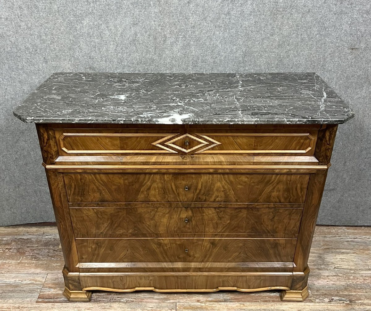 Commode époque Louis Philippe En Ronce De Noyer-photo-1