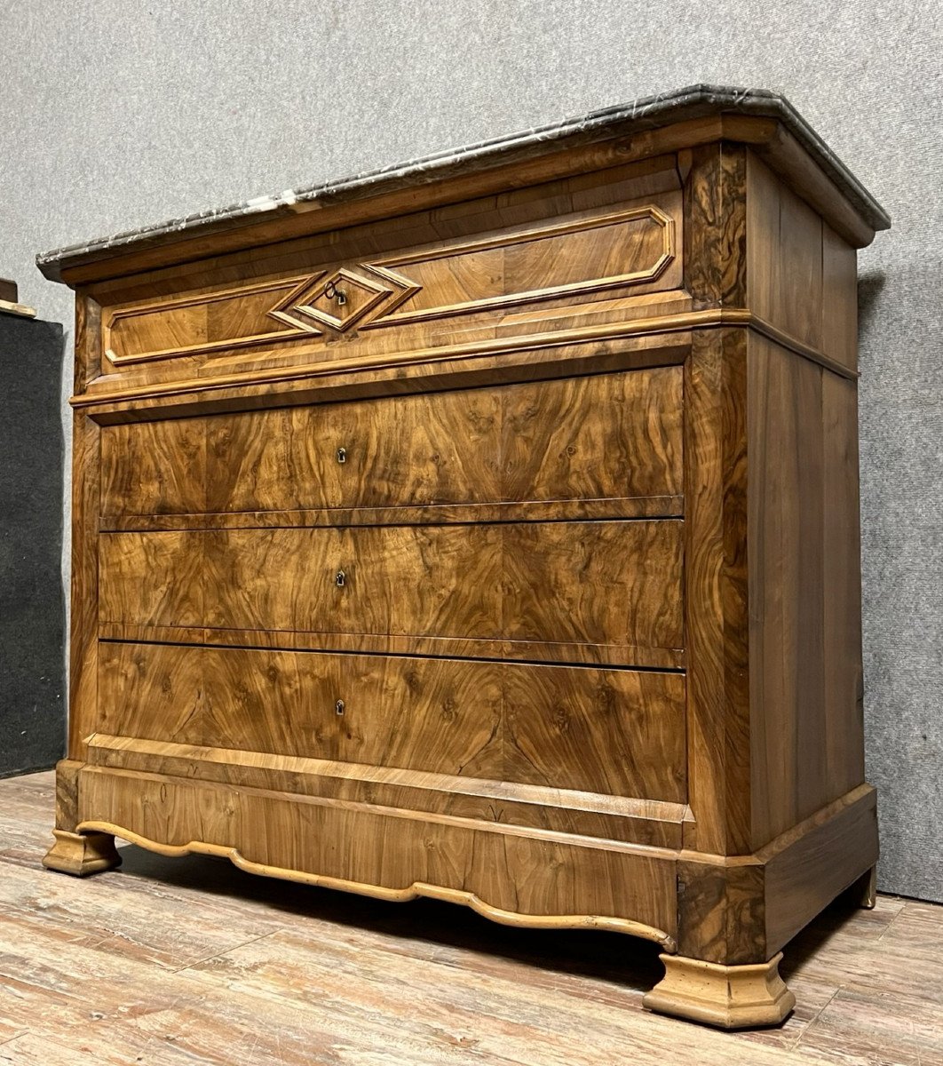 Commode époque Louis Philippe En Ronce De Noyer-photo-4