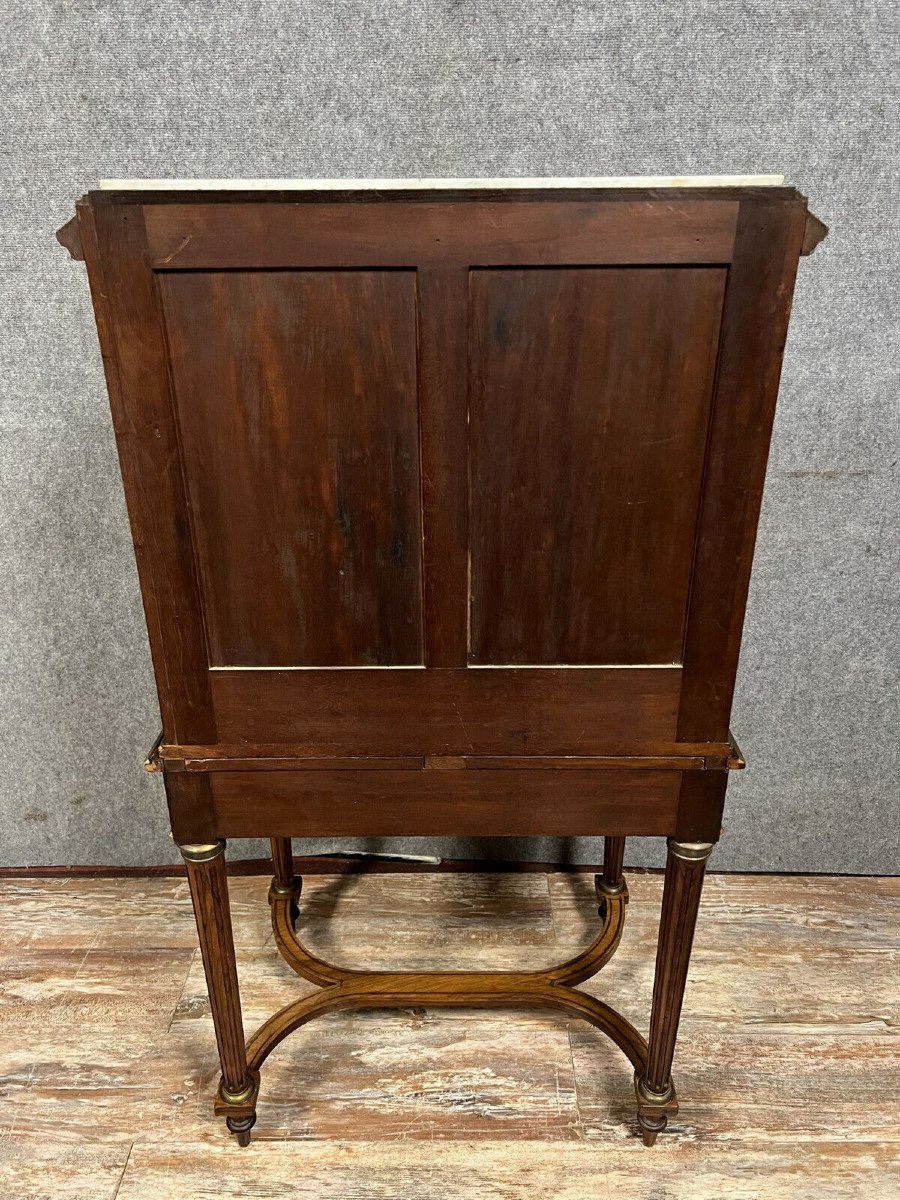 Louis XVI Style Bonheur Du Jour Desk In Precious Wood Marquetry -photo-4