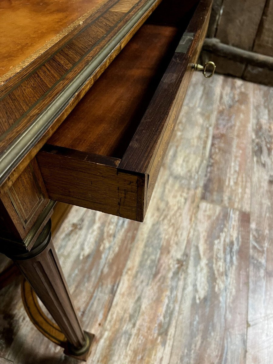 Louis XVI Style Bonheur Du Jour Desk In Precious Wood Marquetry -photo-7