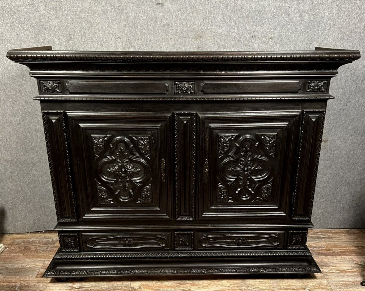 "boulle" Sideboard In Blackened Wood, Napoleon III Period -photo-1