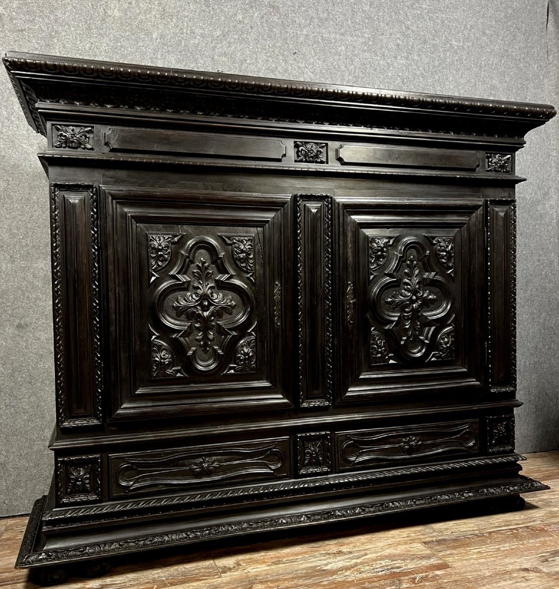 "boulle" Sideboard In Blackened Wood, Napoleon III Period 