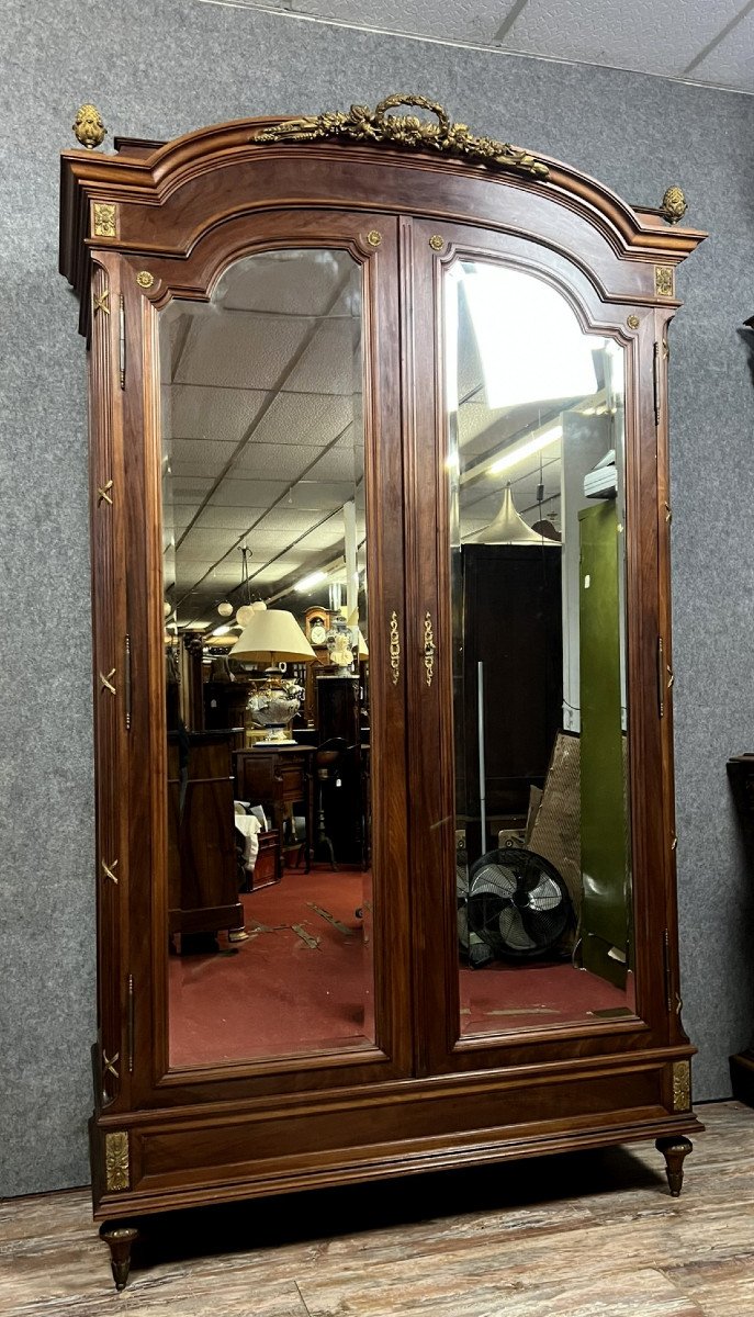 Louis XVI Style Parisian Armoire In Mahogany And Marquetry -photo-2