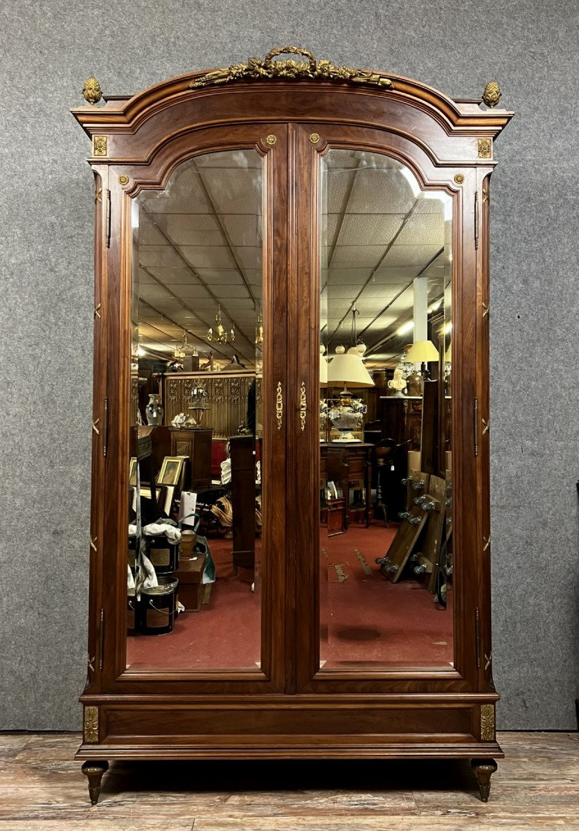 Louis XVI Style Parisian Armoire In Mahogany And Marquetry 