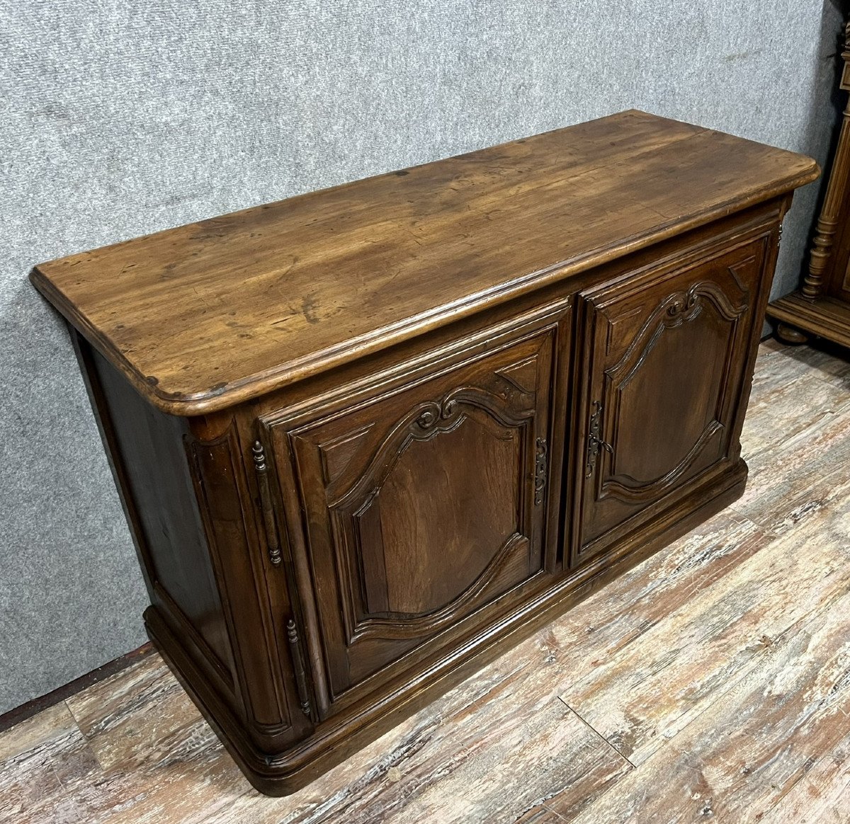 Louis XIV Period Hunting Lodge Buffet In Solid Walnut -photo-2