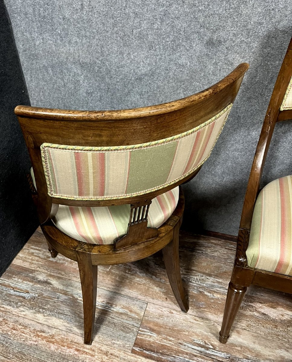 Set Of 4 Empire Period Lombard Gondola Chairs In Mahogany -photo-4