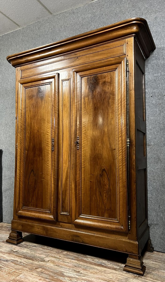 Louis Philippe Period Wedding Armoire In Solid Walnut -photo-6