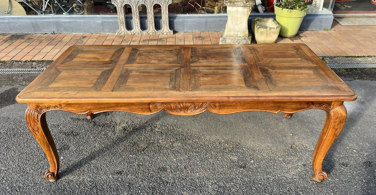 Very Large Louis XV Style Provencal Table In Solid Walnut -photo-1