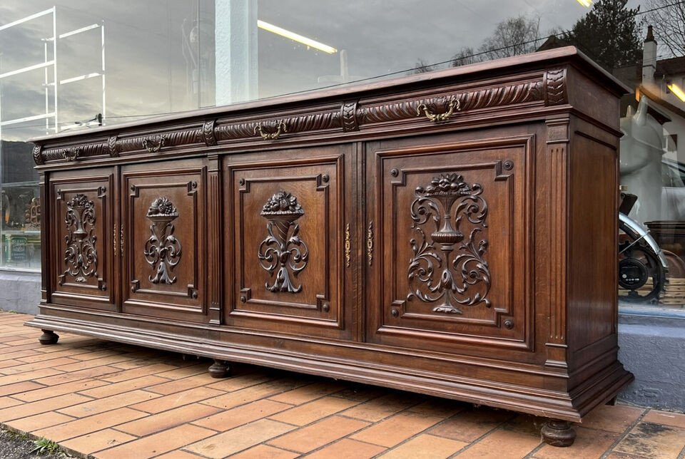 Renaissance Style Sideboard In Carved Oak Circa 1850-photo-2