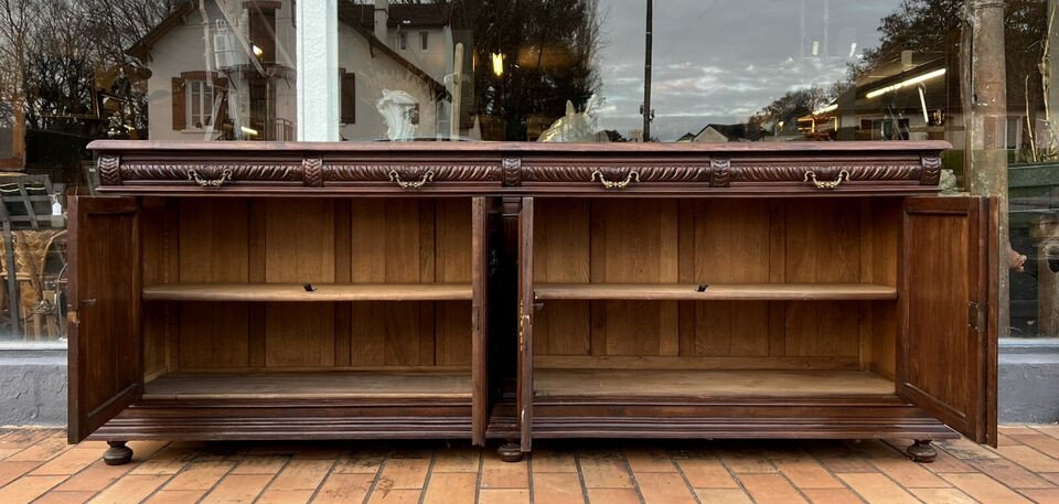 Renaissance Style Sideboard In Carved Oak Circa 1850-photo-4