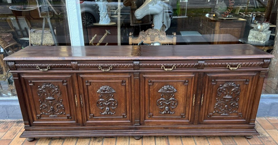 Renaissance Style Sideboard In Carved Oak Circa 1850-photo-6