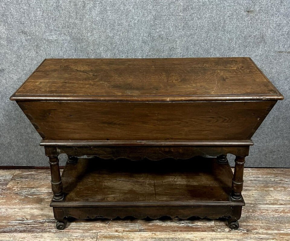 Louis XV Style Provencal Kneading Bowl In Carved Walnut Circa 1880-1900-photo-3