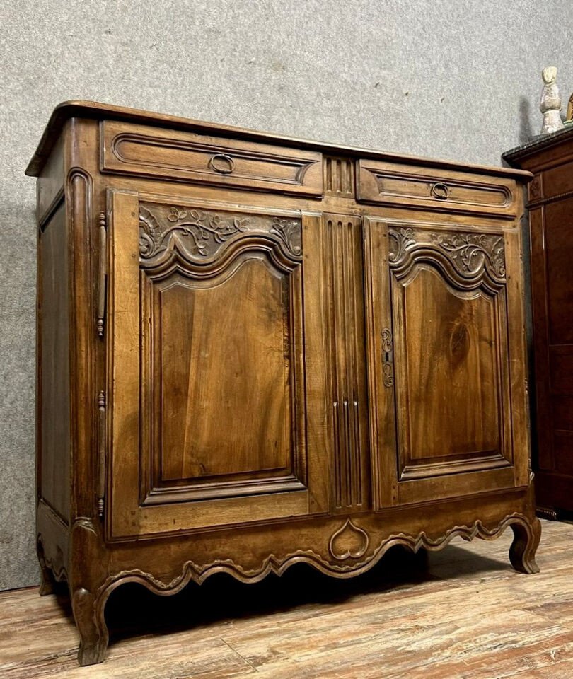 Louis XV Period Sideboard In Solid Walnut, 18th Century-photo-1