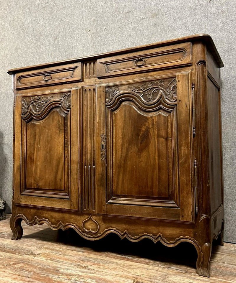 Louis XV Period Sideboard In Solid Walnut, 18th Century-photo-3