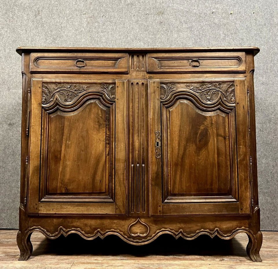 Louis XV Period Sideboard In Solid Walnut, 18th Century