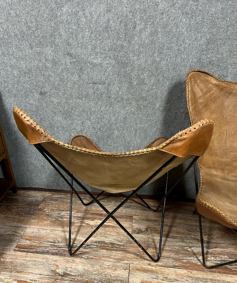 Paire De Fauteuils Papillons Par Bkf Hardoy Pour Knoll Vers 1960-photo-3