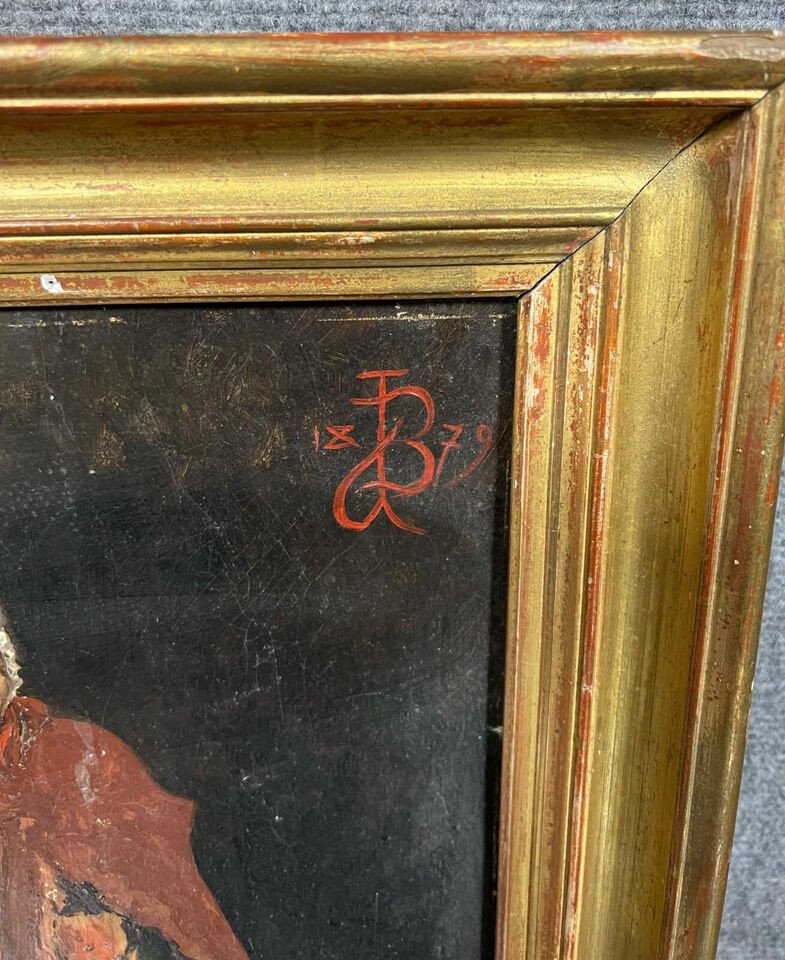 19th Century French School: Monogrammed And Dated Painting-photo-4