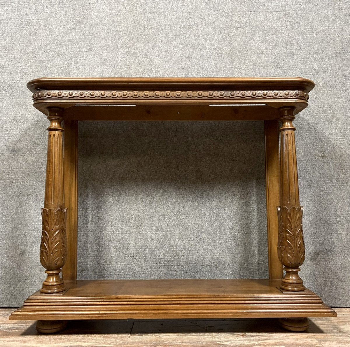 Renaissance Style Console In Solid Walnut 