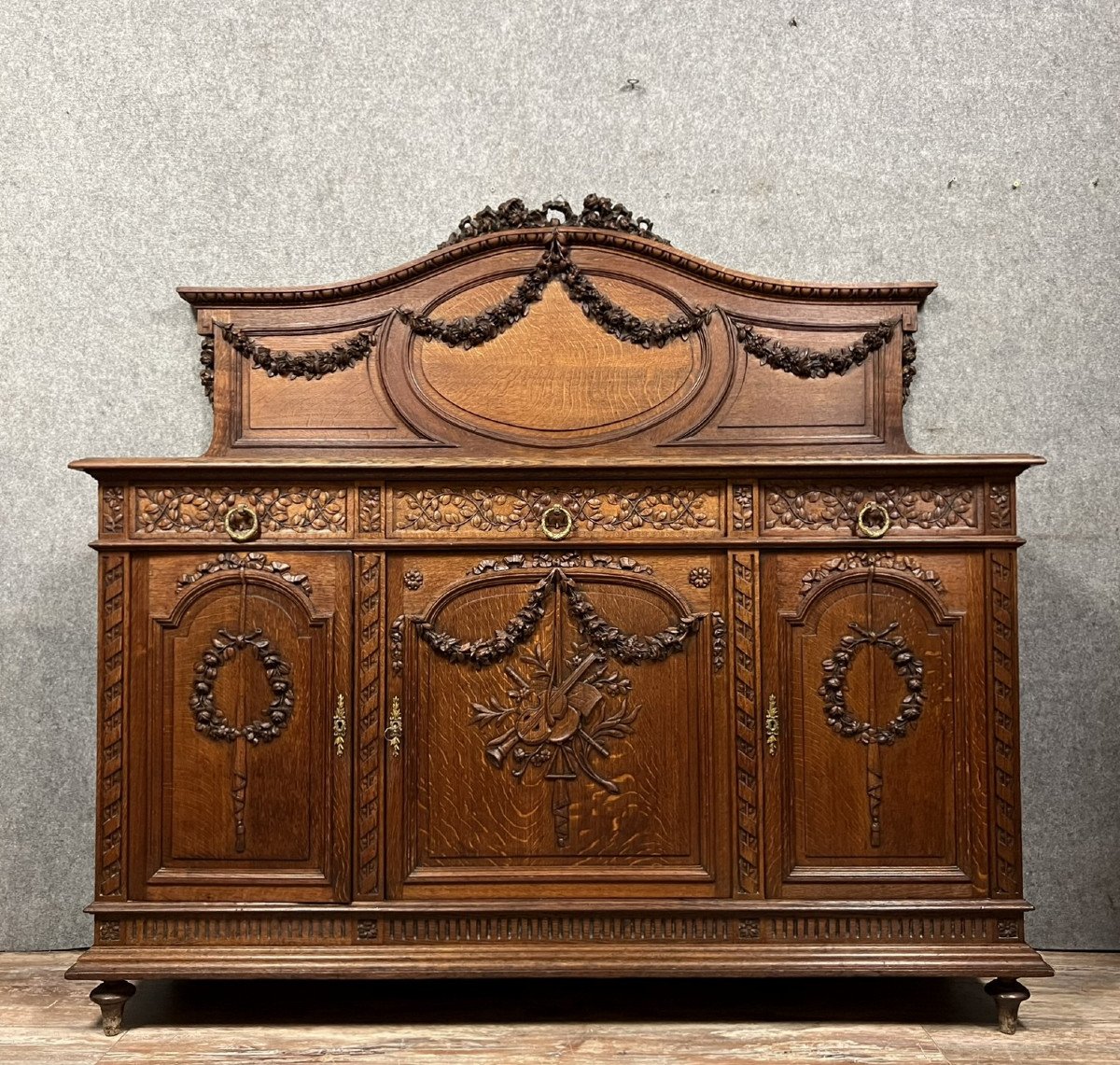 Louis XVI Style Oak Sideboard Buffet 