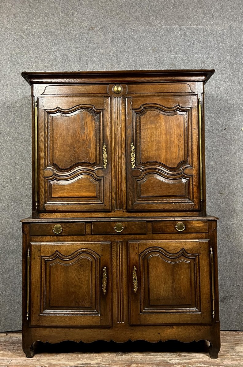 Louis XV Period Two-body Buffet In Solid Oak -photo-1