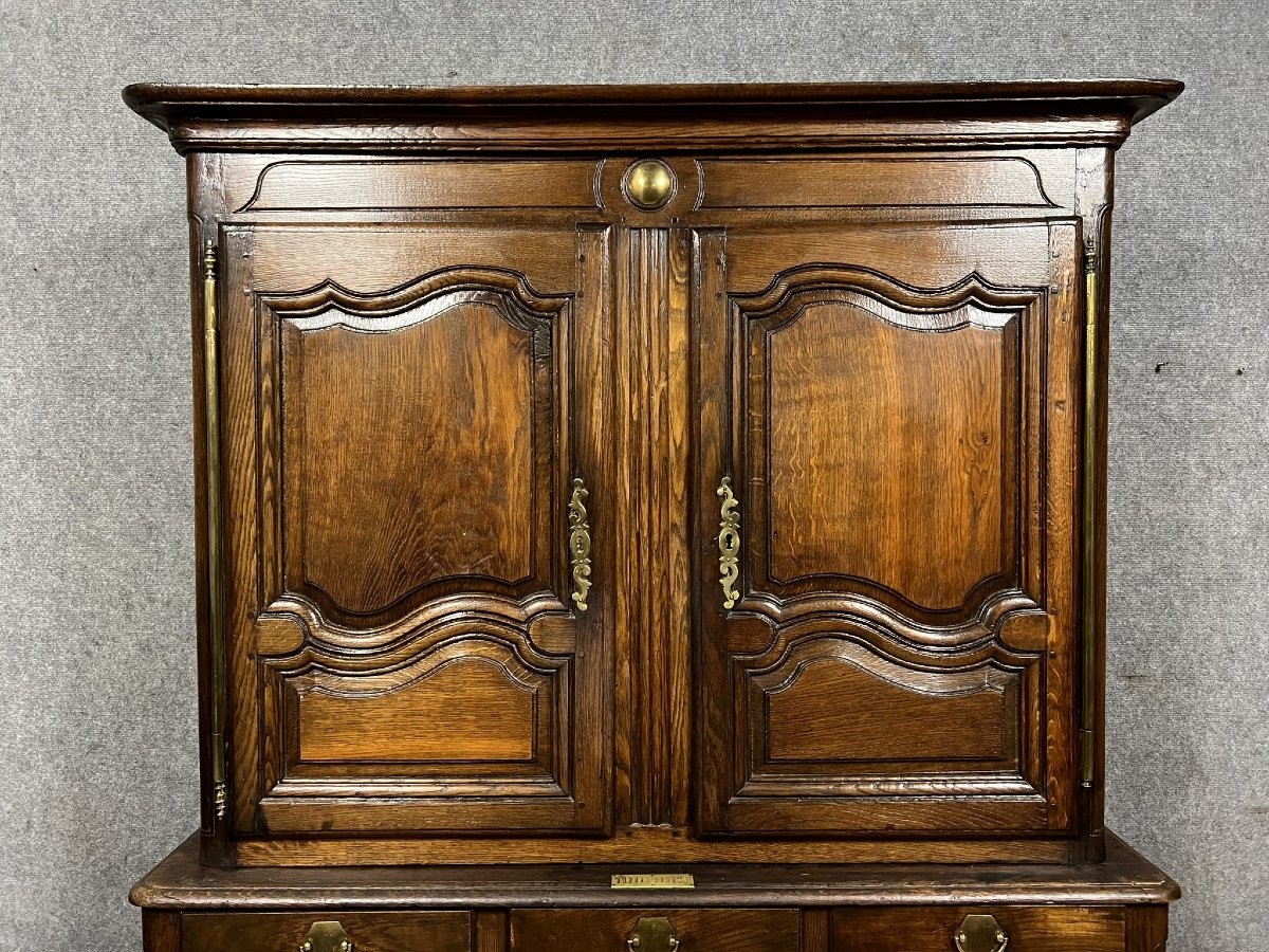 Louis XV Period Two-body Buffet In Solid Oak -photo-3