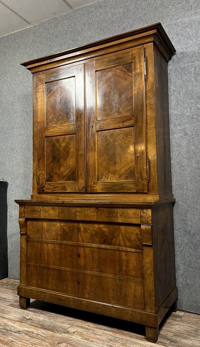 Empire / Restoration Period Chest Of Drawers In Walnut-photo-1