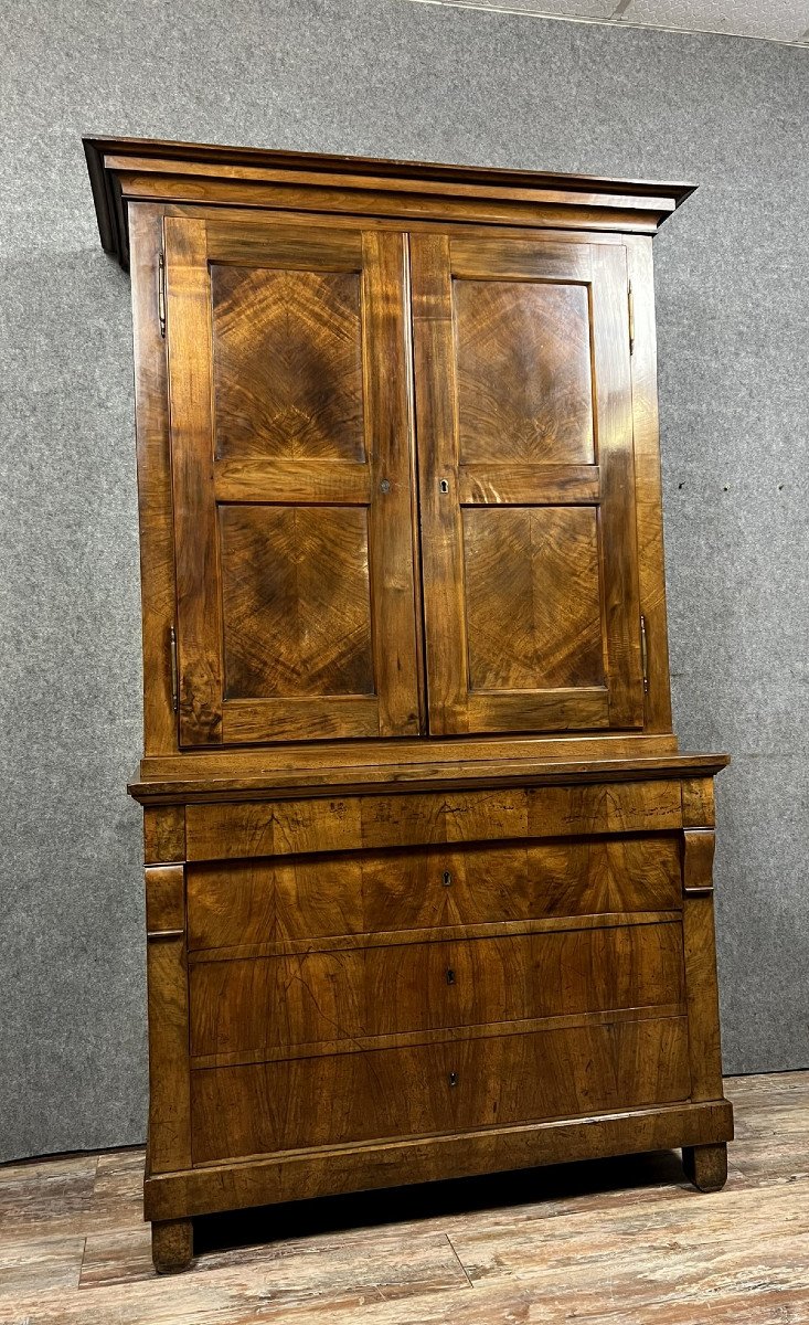 Empire / Restoration Period Chest Of Drawers In Walnut-photo-2