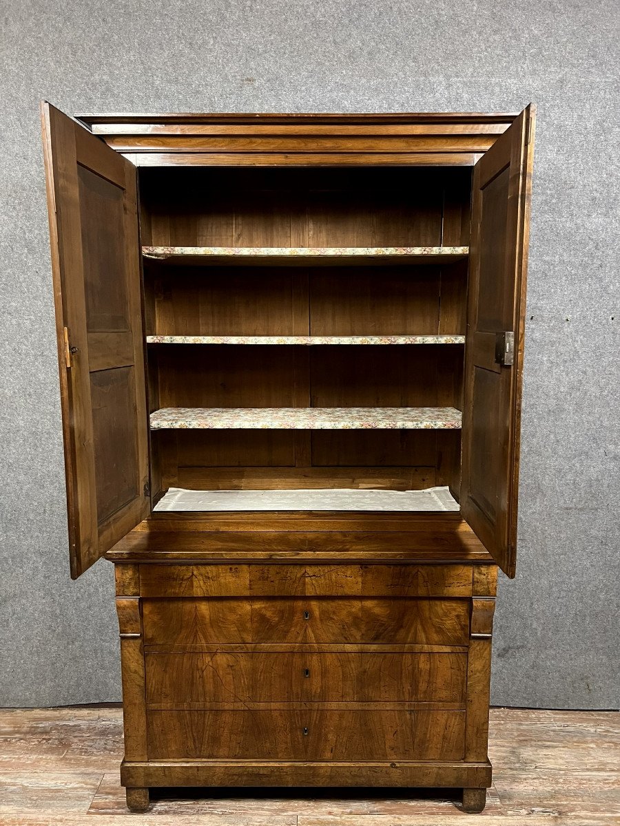 Empire / Restoration Period Chest Of Drawers In Walnut-photo-3