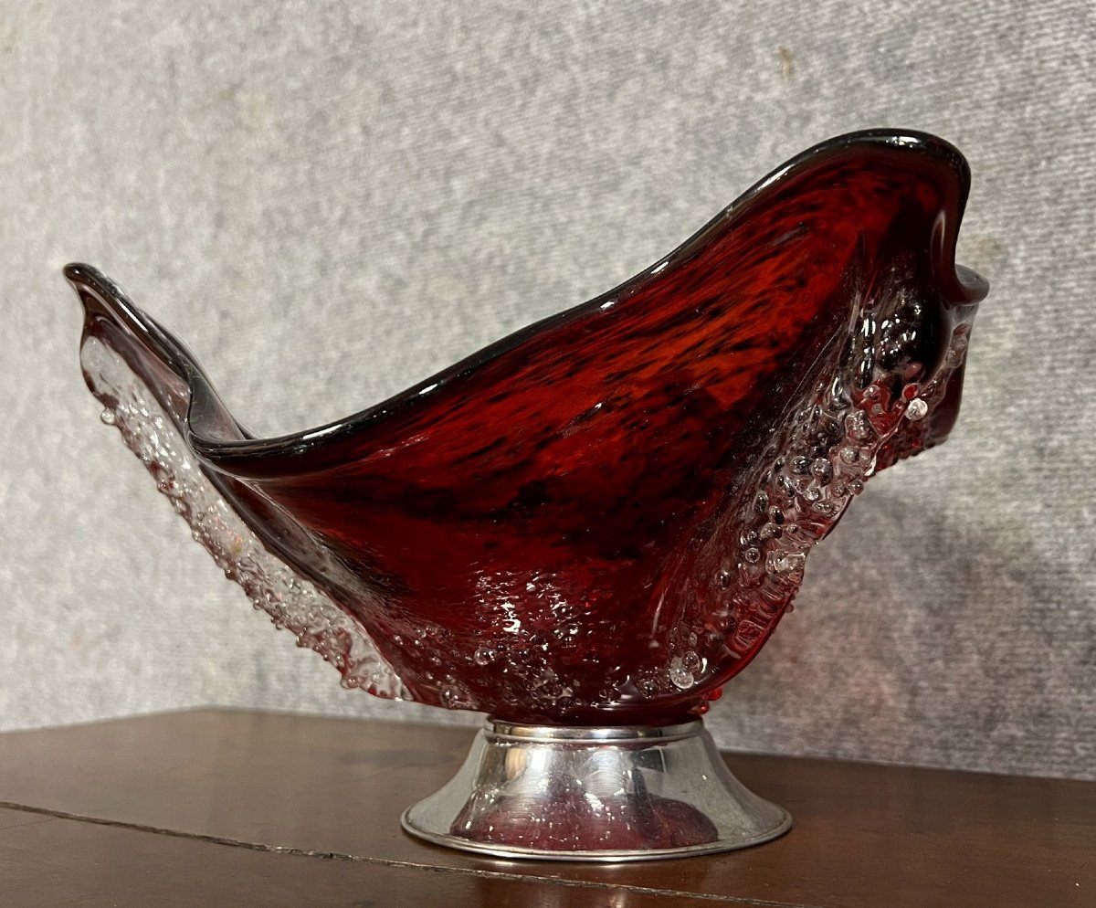 Grande Coupe Aux Algues En Verre De Murano -photo-1