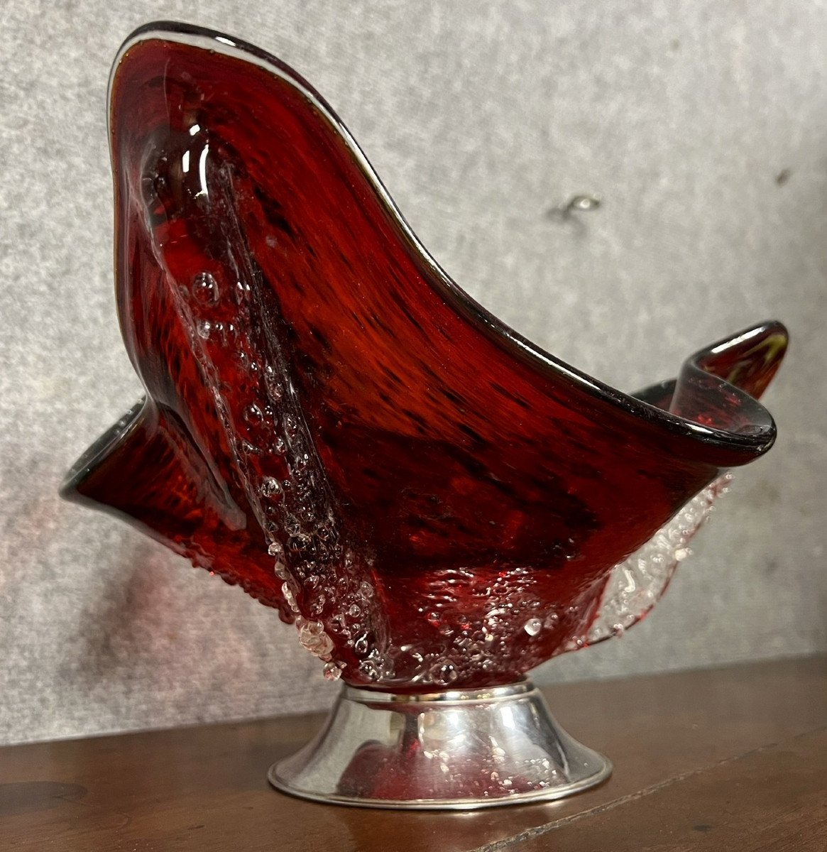 Grande Coupe Aux Algues En Verre De Murano -photo-5