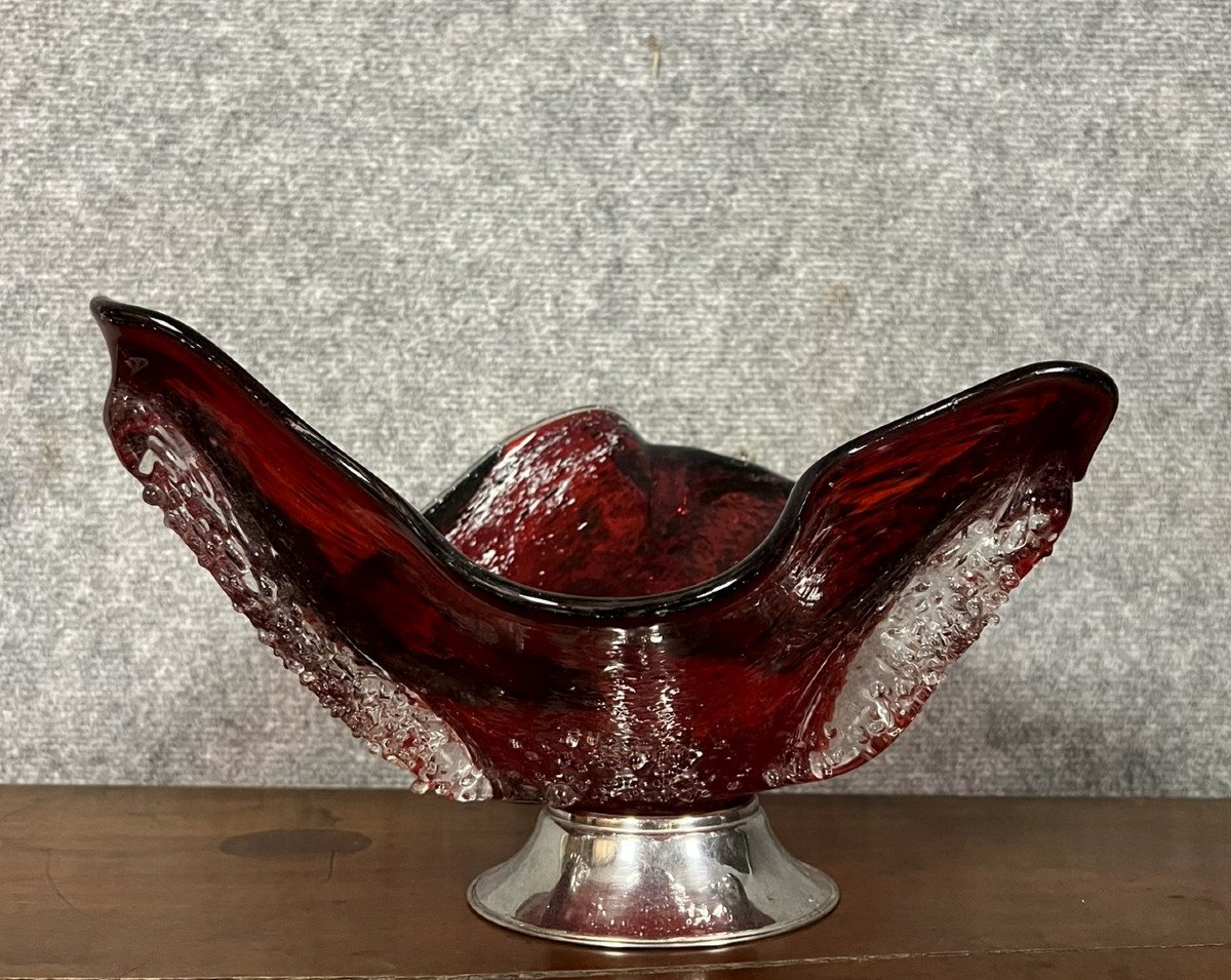 Grande Coupe Aux Algues En Verre De Murano 