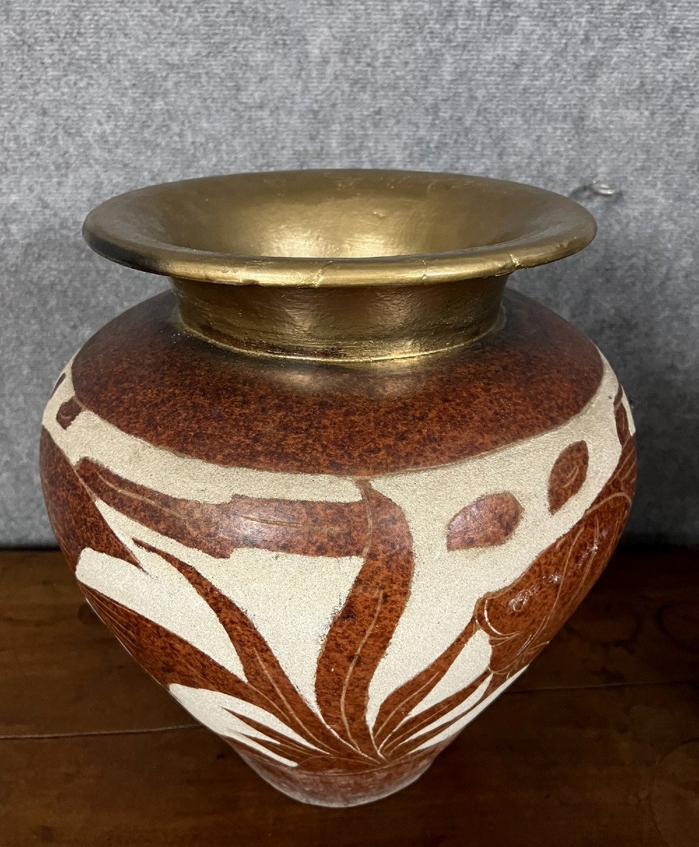 Very Large Terracotta Ball Vase -photo-7