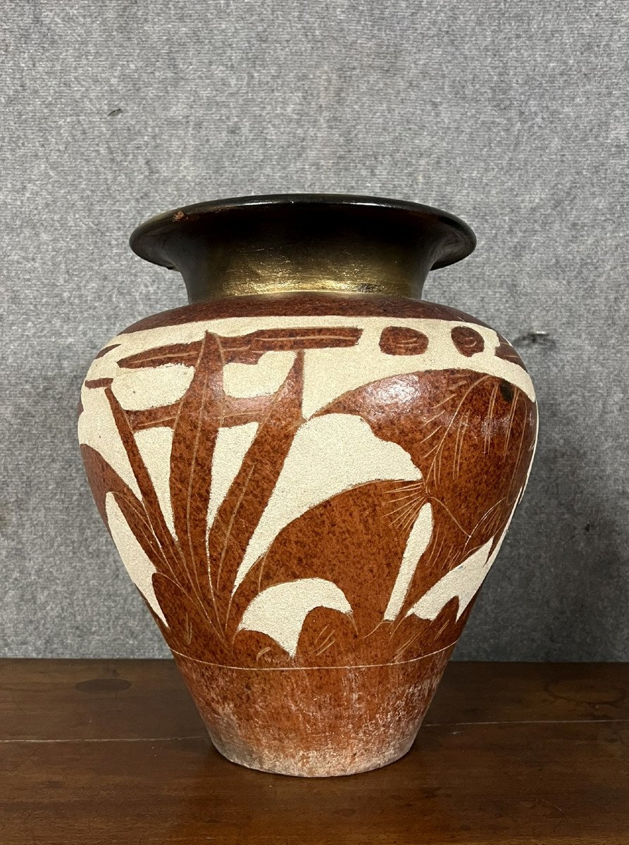 Very Large Terracotta Ball Vase 