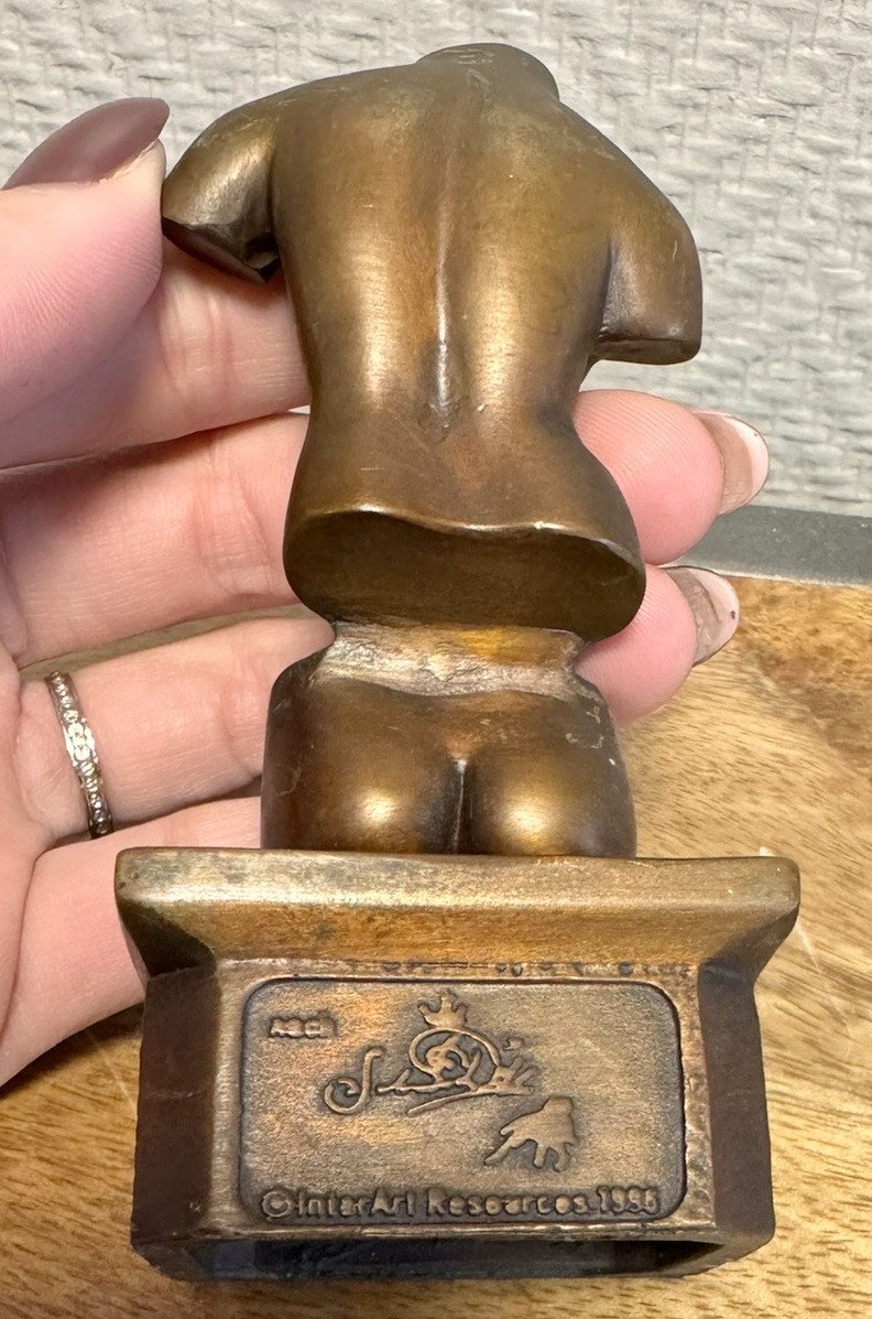 Salvador Dali: Bronze Statue "space Venus" Limited Edition Numbered Marked On The Back -photo-4