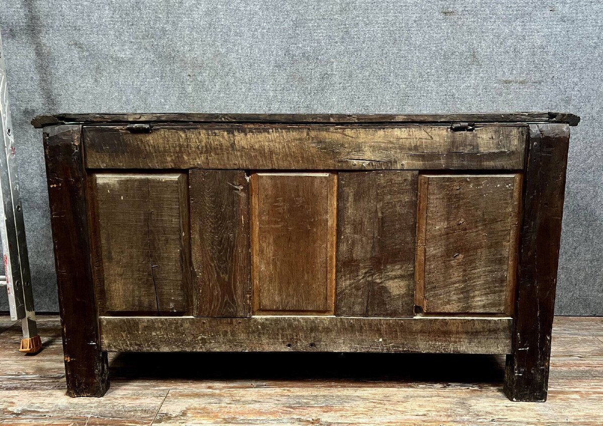 Louis XIV Period Molded Chest In Solid Oak-photo-2