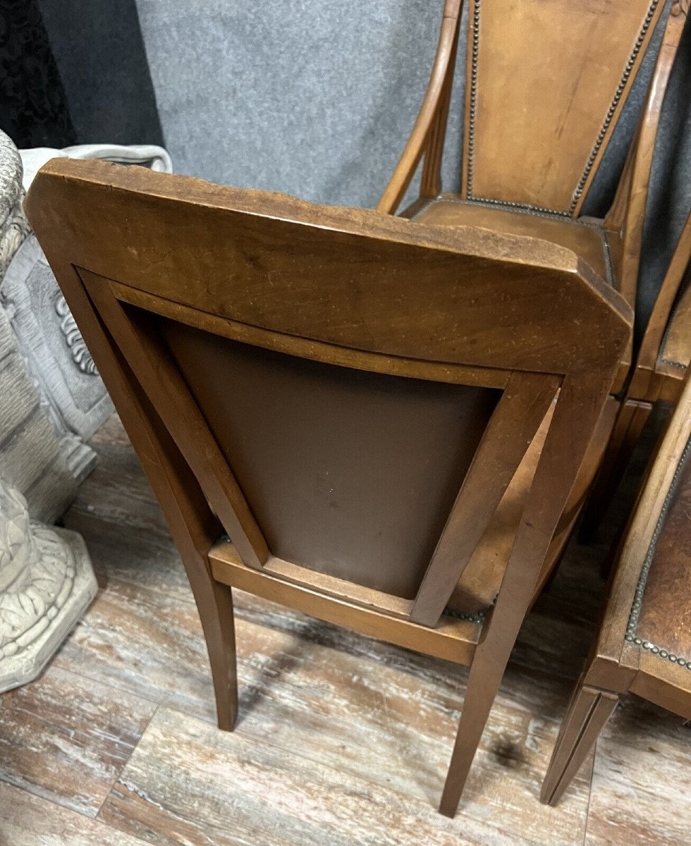 Work From The Nancy School Around 1920: Set Of Eight Chairs And Armchairs  -photo-6