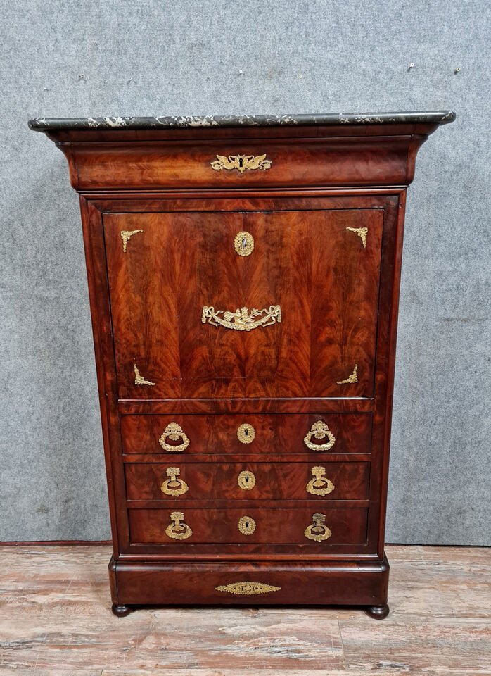 Louis Philippe / Restoration Period Mahogany Secretary -photo-1