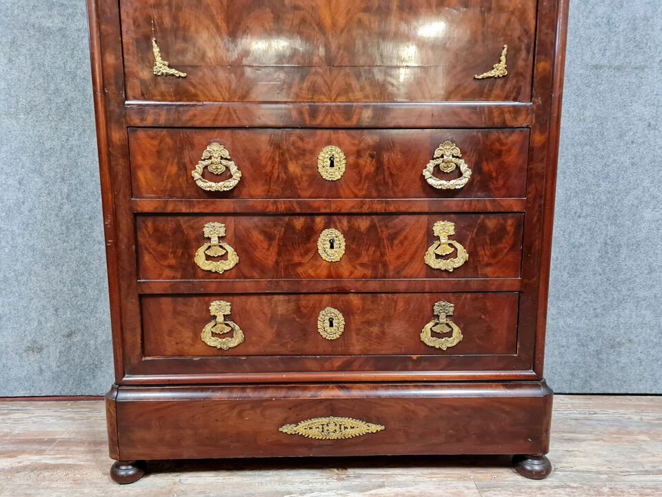 Louis Philippe / Restoration Period Mahogany Secretary -photo-3