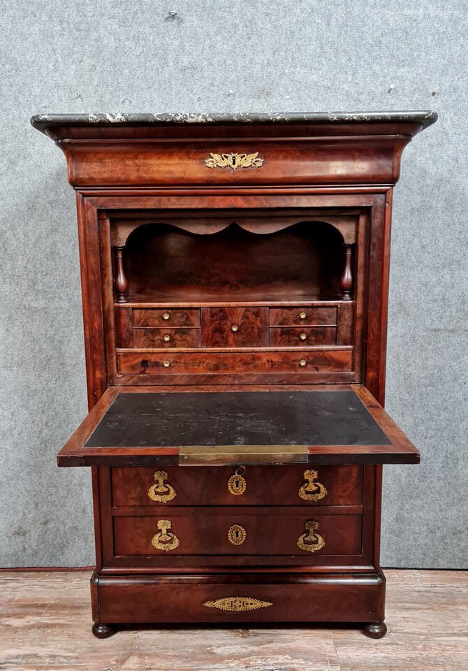 Louis Philippe / Restoration Period Mahogany Secretary -photo-4