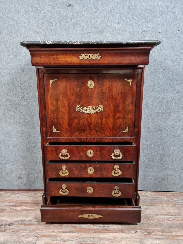 Louis Philippe / Restoration Period Mahogany Secretary -photo-6