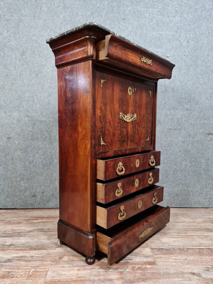 Louis Philippe / Restoration Period Mahogany Secretary -photo-7