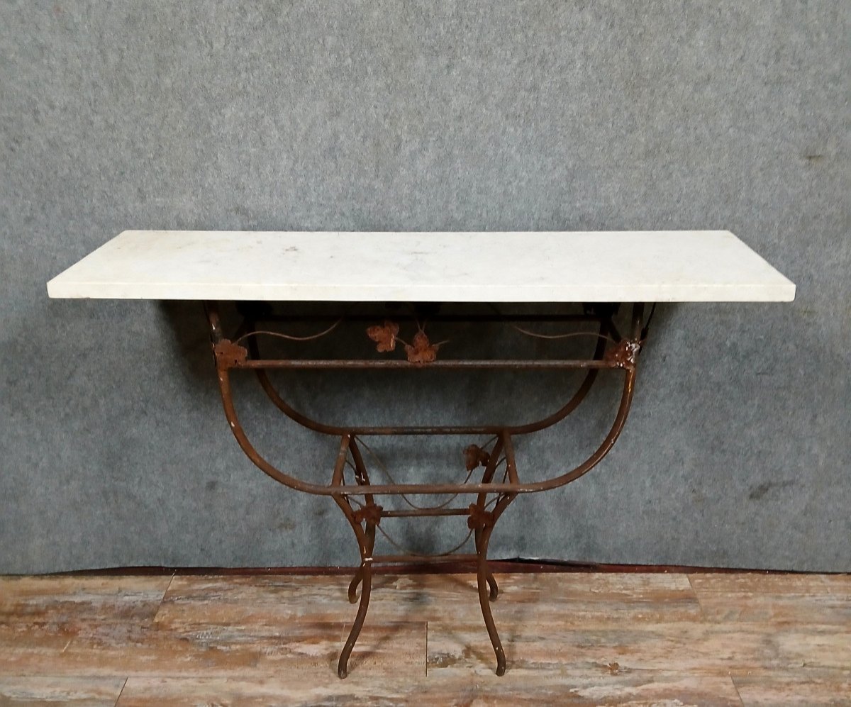 Art Deco Period Wrought Iron Console-photo-3