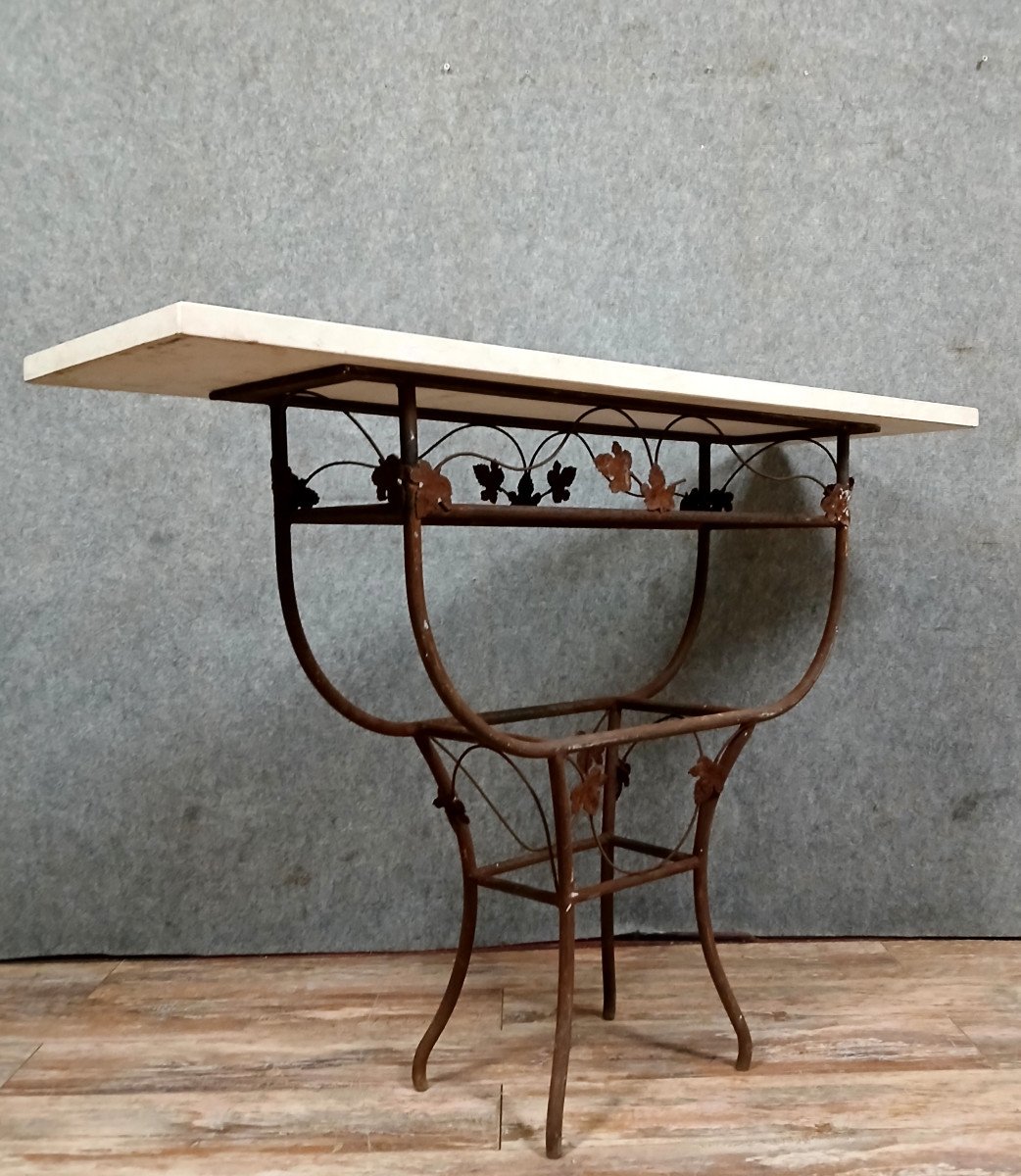 Art Deco Period Wrought Iron Console-photo-7