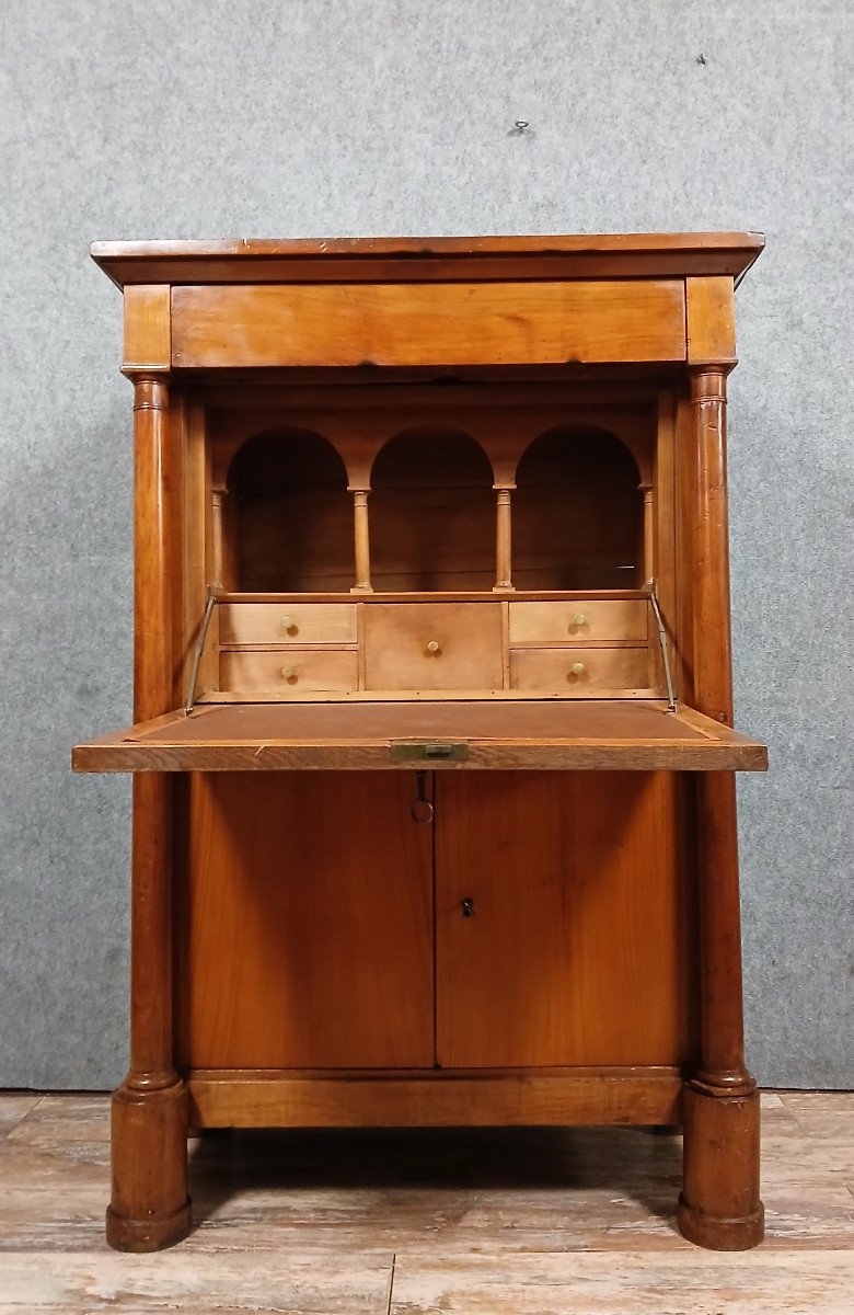 Empire Period Secretary In Cherry Wood-photo-3