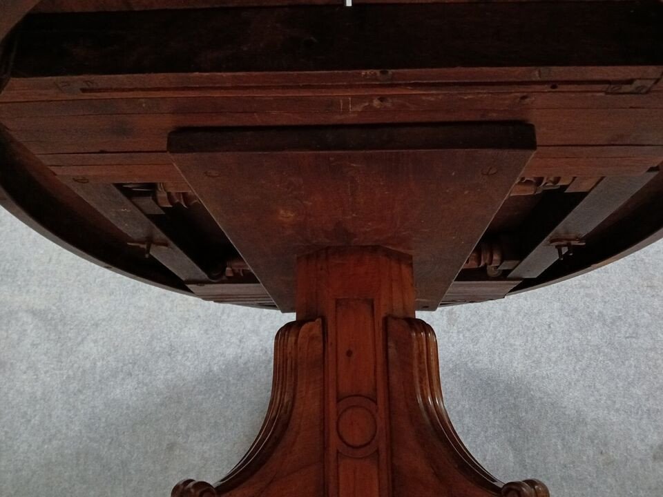 Table Guéridon à Allonges époque Louis Philippe En Noyer Vers 1830-photo-3